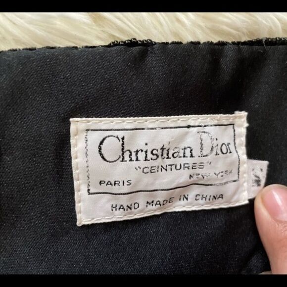 Vintage Christian Dior black, brown and gold embellished belt size small/medium main image 6